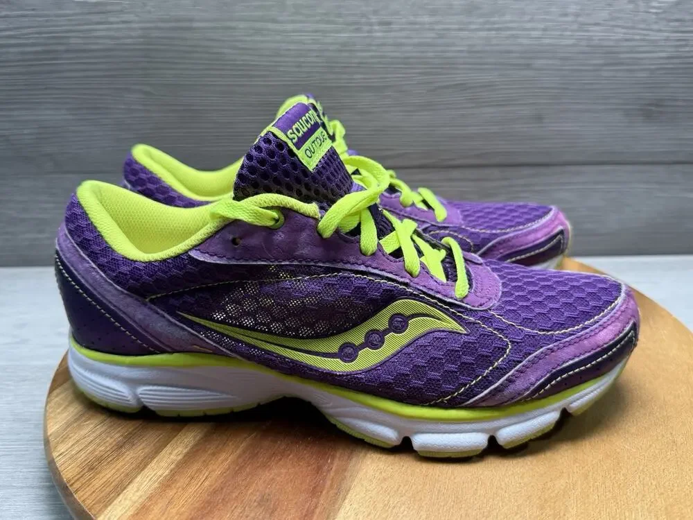 Saucony Outduel 15146-3 Shoes, Women’s Size 8 Purple Neon Green/ Yellow
